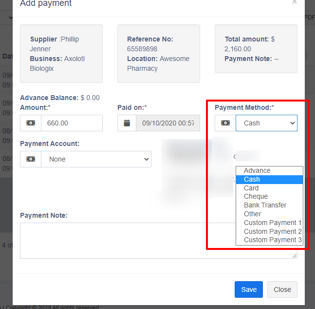 Adding & Editing Payment Method or Pay Via options (Custom payments