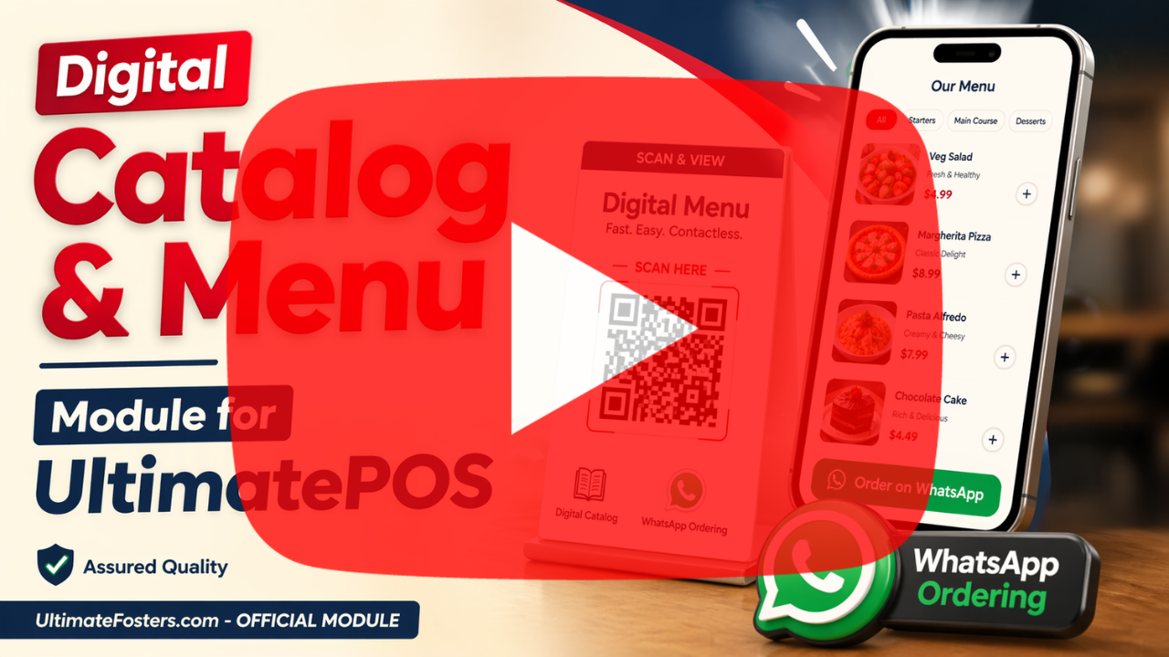 Digital Product catalogue & Menu module for UltimatePOS (With SaaS compatible)